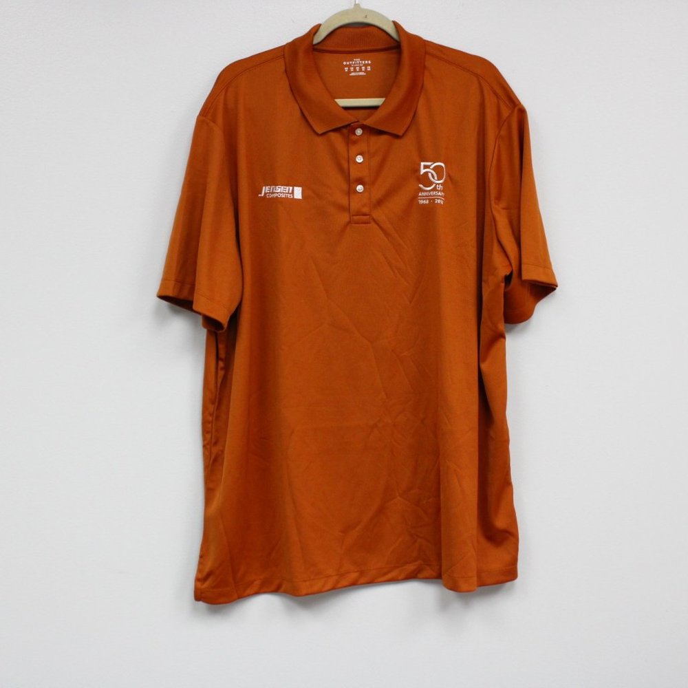The Outfitters Jensen Composites Crew-Neck Polo shirt Orange Men Size XXL